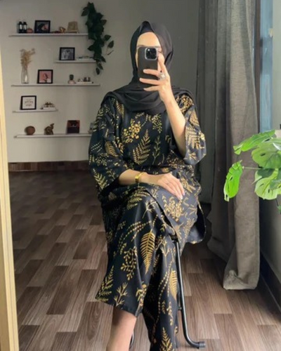 Floral Leaf Print 2Pcs Stitched
