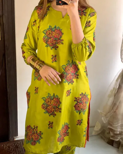 Floral Finesse-(2 Piece Stitched)