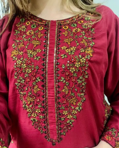 Flower Power Embroidered 2pc