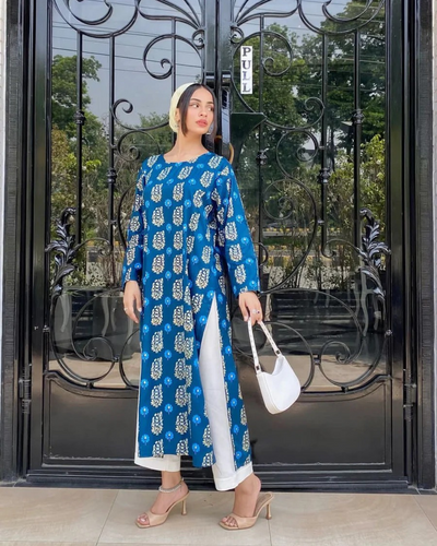 Nelofur - 2piece Long Shirt and White Trouser