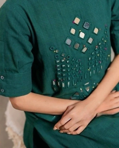 Green Khumar stiched ( 2 piece)