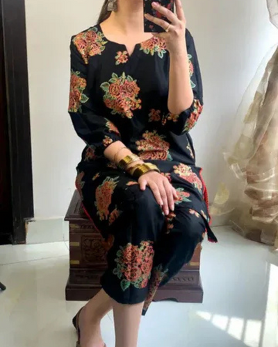 Floral Finesse-(2 Piece Stitched)