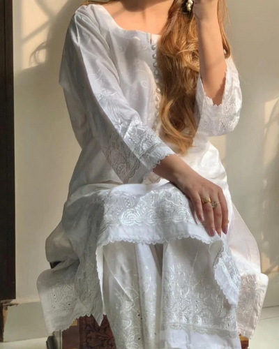 Monochrome Chikankari -2pc Embroidered