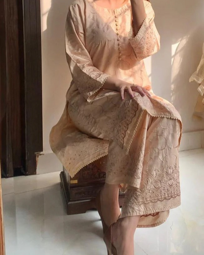 Monochrome Chikankari -2pc Embroidered