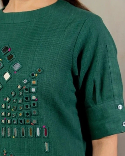 Green Khumar stiched ( 2 piece)