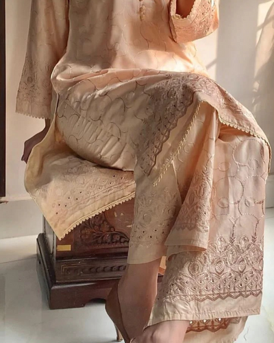 Monochrome Chikankari -2pc Embroidered