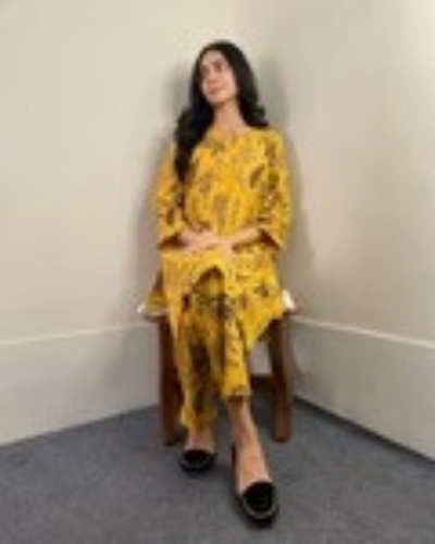 Floral Leaf Print 2Pcs Stitched