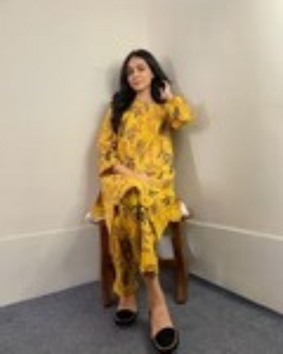 Floral Leaf Print 2Pcs Stitched
