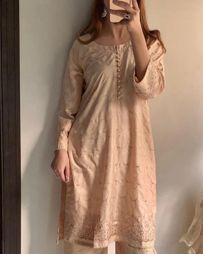 Monochrome Chikankari -2pc Embroidered