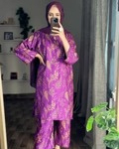 Floral Leaf Print 2Pcs Stitched