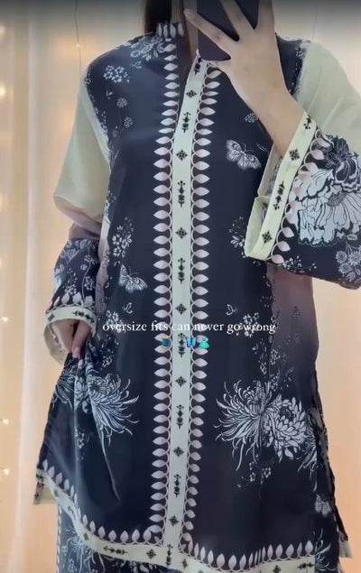Flowy printed 2 piece suit