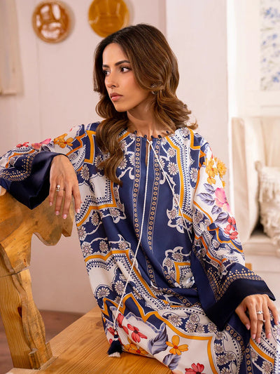 Kashish - Stitched 2Pc Kaftan style printed Suit - Premium Fabric
