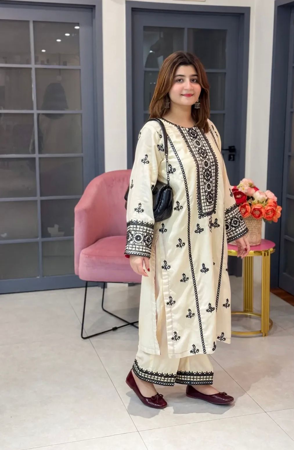 Masooma Embroidered Stitched 2PC Premium Winter Fabric