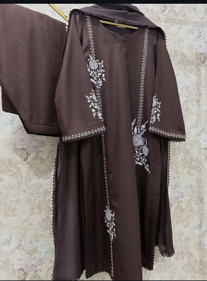 Zarminay-Stitched 3Pc Embroidered Winter Fabric