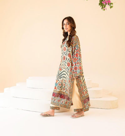 Laila beige  Stitched 2 piece