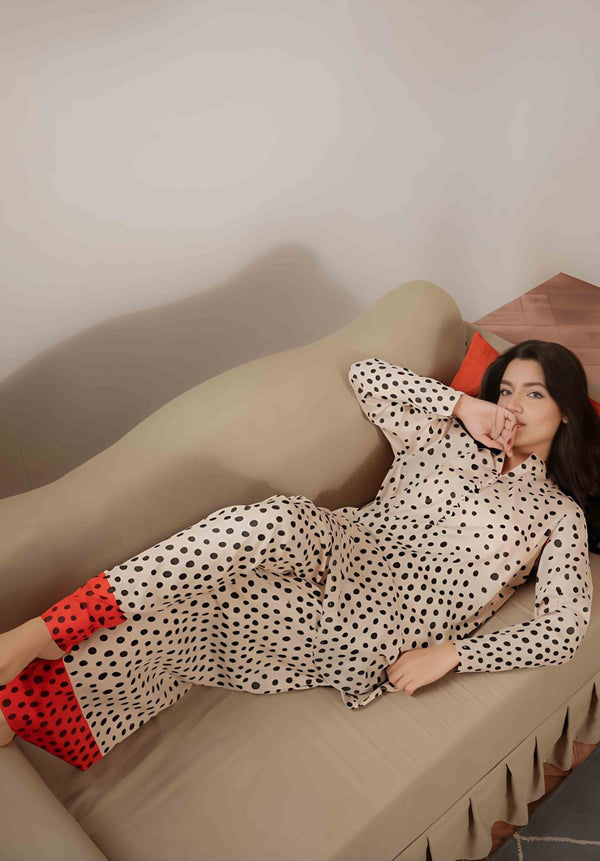 Polka  pagama stiched (2 piece) ZL1002
