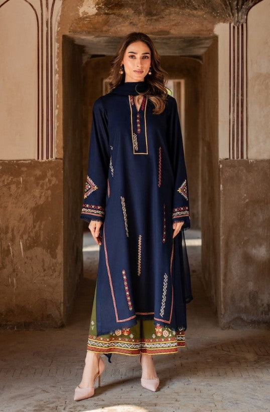 Kainat Embroidered Stitched 2Pc Premium Winter Fabric