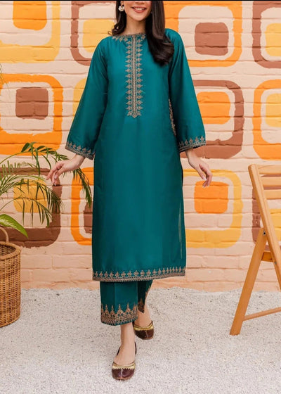 Teal Green Embroidered stiched (2 piece)